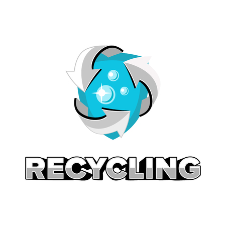 recycling logo emblem badge vector designのイラスト素材