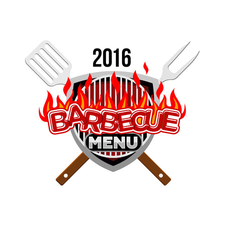 Barbecue menu logo design templateのイラスト素材