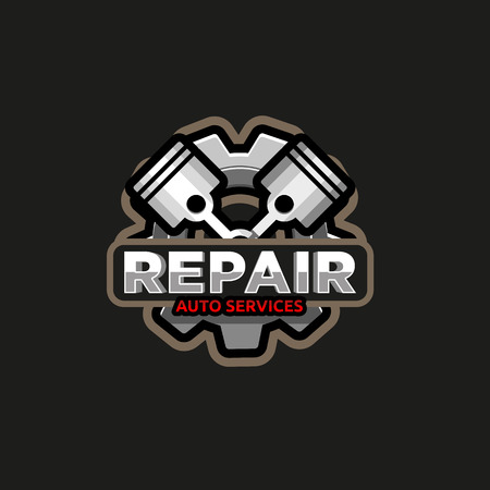 Repair auto service logo icon emblem badgeのイラスト素材