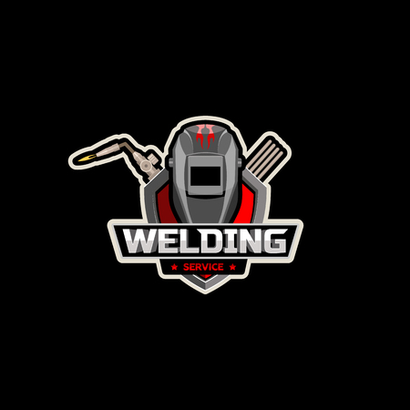 mask Welding cutting torch with logo vector