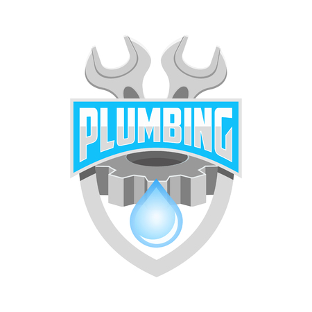 Plumbing logo badge icon emblem template vectorのイラスト素材