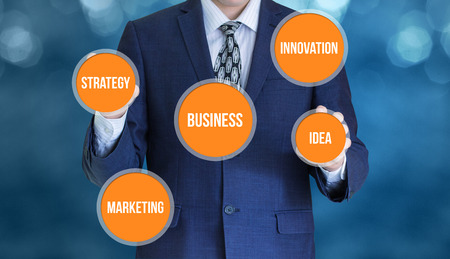 Manager works with the business scheme.の写真素材