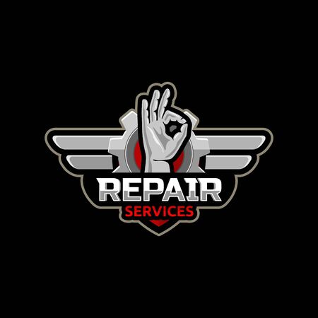 Service Repair logo icon emblem vector design.のイラスト素材
