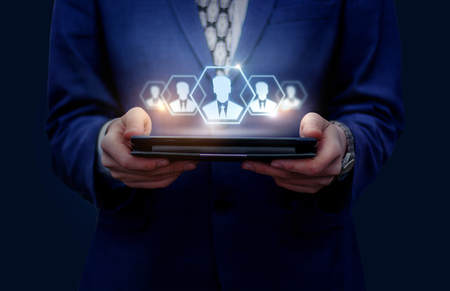 Target customers on the tablet concept design.の写真素材