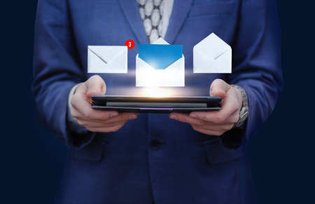Work with email on the tablet concept design.の写真素材