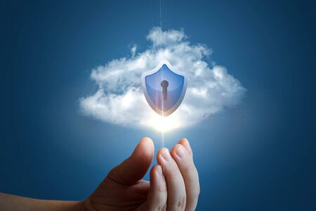 Cloud data security concept design art banner.の写真素材