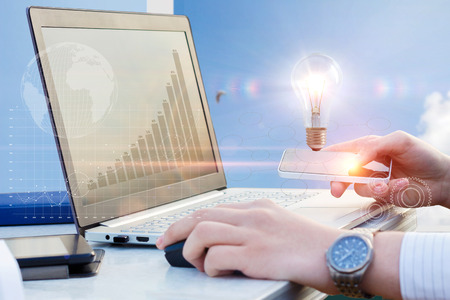 Business process on mobile devices concept design.