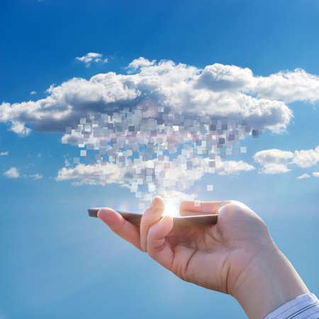 Downloading from the cloud data concept design.