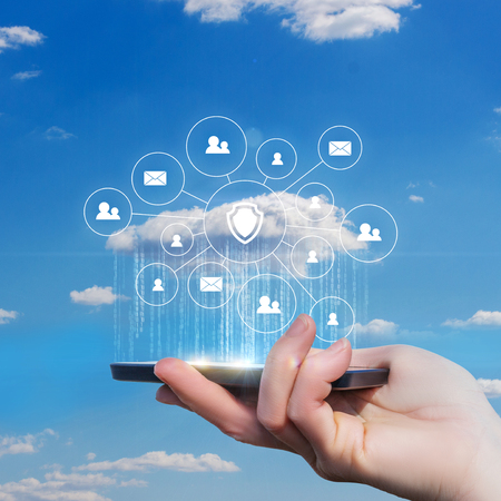 Secure data transmission to the mobile phone.の写真素材