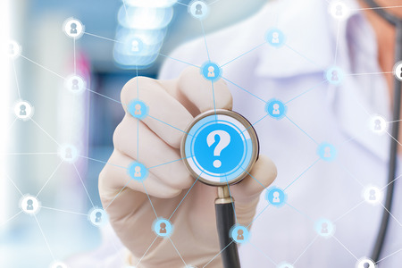 Doctor virtual network to answer questions concept.の写真素材