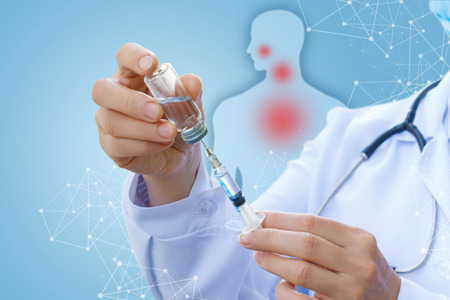 Drugs for injection or vaccination of the patient.の写真素材