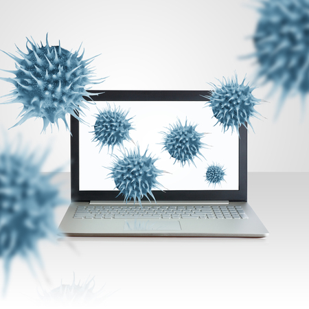 Virus attack mobile computer concept design .の写真素材