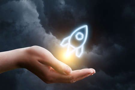 From his hand flew the rocket. New Start up project.