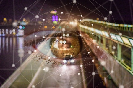 Eyes watching the road network. Concept of the traffic control.
