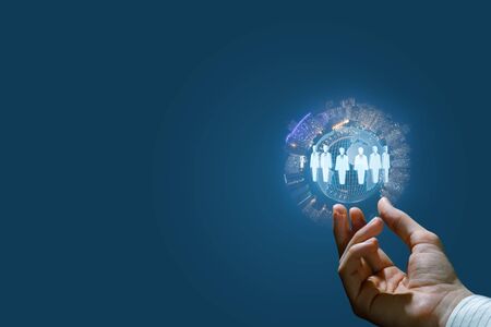 Target Customers in the hand of a business man.の写真素材