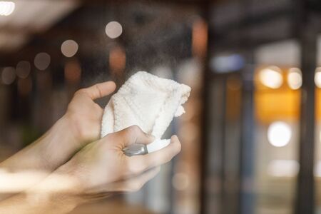 The concept of disinfection and hygiene in the premises.の写真素材