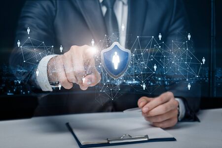 The concept of protection and security of human resources.の写真素材