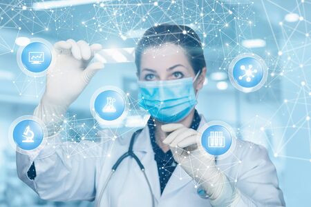 The concept of conducting medical research and experiments.の写真素材