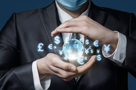The concept of transfer of money protection in a global business network.の写真素材