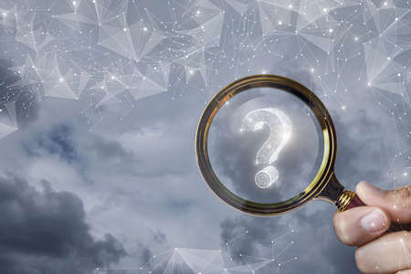 The concept of finding an answer to the questions that have arisen in business and in life.の写真素材