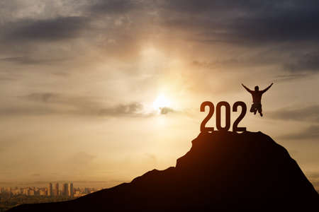 The concept of meeting 2021 at the top of development in business.の写真素材