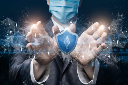 The concept of protecting human resources during a pandemic in business.の写真素材