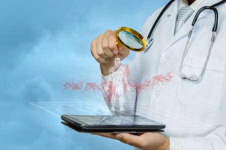 The concept of patient research and finding health problems.の写真素材