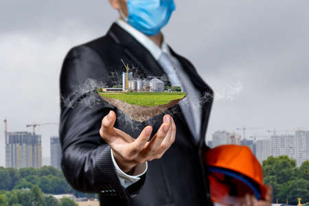 The concept of construction of industrial complexes for grain processing.の写真素材