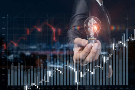 The concept of an effective business idea for financial growth in the market.の写真素材