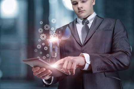 Concept of working with innovative design ideas on mobile devices.の写真素材