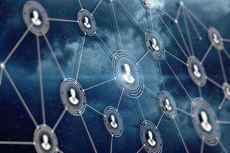 The concept of network connections in the global internet.の写真素材