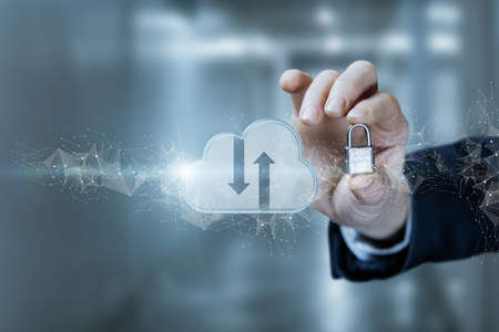 Setting up protection during data transfer from the cloud computing.の写真素材