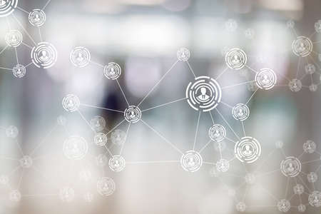 Junior network connection on blurred background. Background and illustration.の写真素材