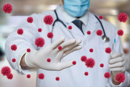 The concept of protecting against the spread of the virus through vaccination.の写真素材