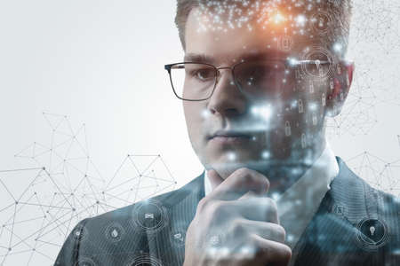 The concept of artificial intelligence in the protection of networks and communication system.の写真素材