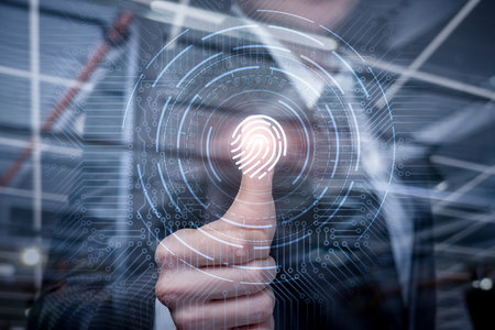 The concept of unlocking the system using a fingerprint in modern computers.