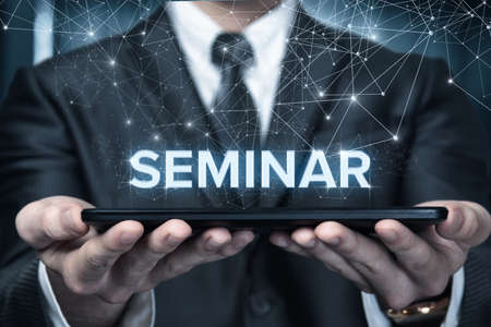 The concept of holding a seminar online.の写真素材