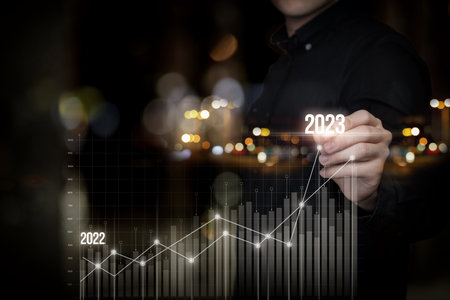 The concept of the onset of a new financial year 2023 successful.