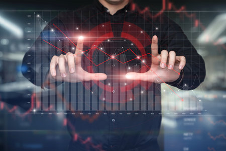 Analytics concept and control of complex financial market fall.の写真素材