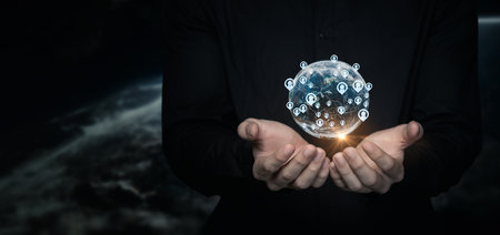 Concept of business network locations and clientele in the world.