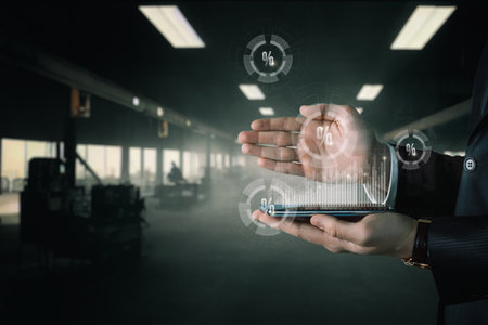 The concept of investment in the manufacturing sector and financial success.の写真素材