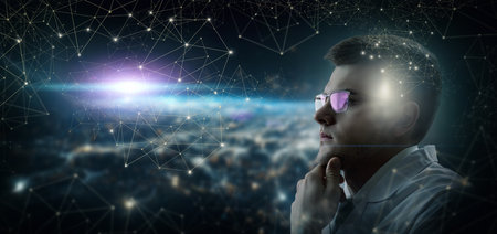 Concepts of Brainstorming in modern science.の写真素材