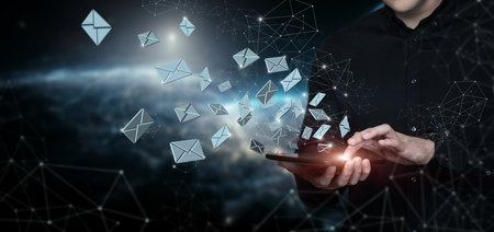 The concept of sending letters using the network.