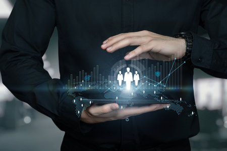 The concept of protecting human resources in the world.の写真素材