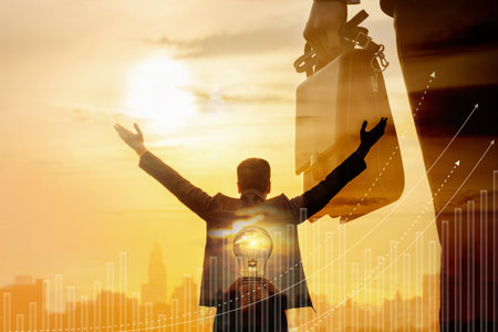 Concept of success idea of career development in business.の写真素材