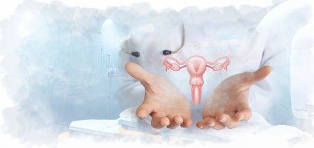 The concept of support and treatment of the female reproductive system.の写真素材