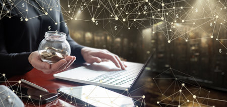 The concept of accumulating coins with the help of Internet networks and technologies.