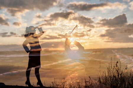 The concept of the prospect of obtaining the key to success in business.の写真素材