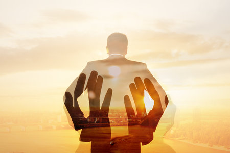 Business man development and career support concept.の写真素材