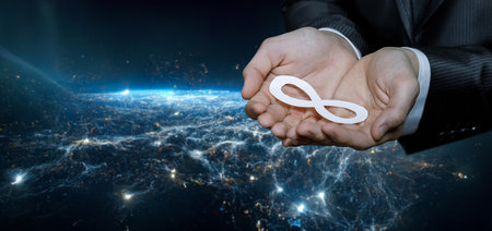 The concept of unlimited Internet and communication networks.の写真素材